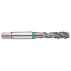 10-24 2B 3-Flute Cobalt Green Ring Semi-Bottoming 40 degree Spiral Flute Tap-TiCN - Exact Tooling