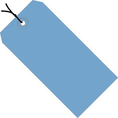 Made in USA - 6-1/4" High x 3-1/8" Long, Safety & Facility Blank Tag - Dark Blue Cardstock - Exact Tooling