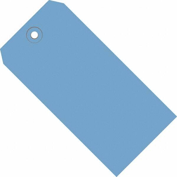Made in USA - 2-3/4" High x 1-3/8" Long, Safety & Facility Blank Tag - Dark Blue Cardstock - Exact Tooling