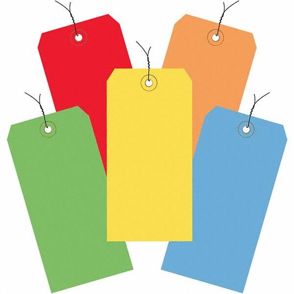 Made in USA - 4-3/4" High x 2-3/8" Long, Safety & Facility Blank Tag - Assorted Color Cardstock - Exact Tooling