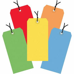 Made in USA - 4-3/4" High x 2-3/8" Long, Safety & Facility Blank Tag - Assorted Color Cardstock - Exact Tooling