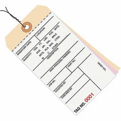 Made in USA - 6-1/4" High x 3-1/8" Long, Inventory, English Safety & Facility Numbered Tag - White & Manila Cardstock - Exact Tooling