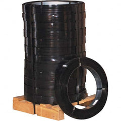 Made in USA - 3,930' Long x 1/2" Wide, Oscillated Coil Steel Strapping - 860 Lb Capacity, 0.015" Thick - Exact Tooling