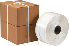 Made in USA - 3,900' Long x 1/2" Wide, Coil Case Polyester Hand Strapping - 650 Lb Capacity - Exact Tooling