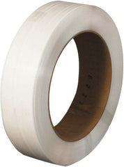 Made in USA - 9,000' Long x 1/2" Wide, Coil Case Polypropylene Strapping - 300 Lb Capacity, 0.017" Thick - Exact Tooling