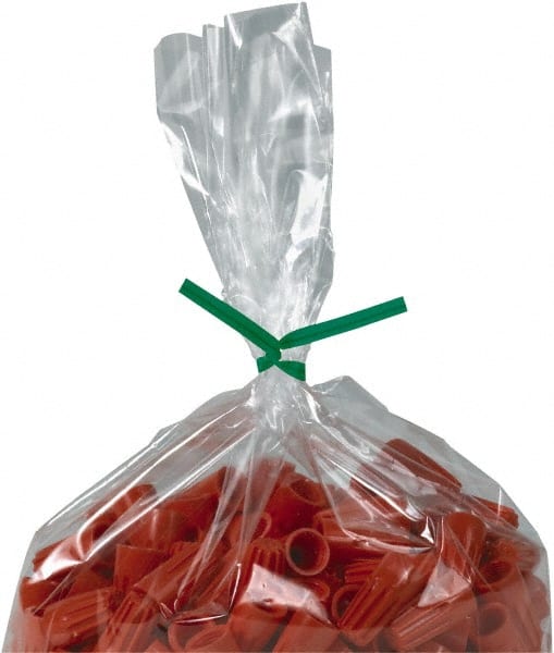 Made in USA - 8" Long, Bag Tie - Green - Exact Tooling