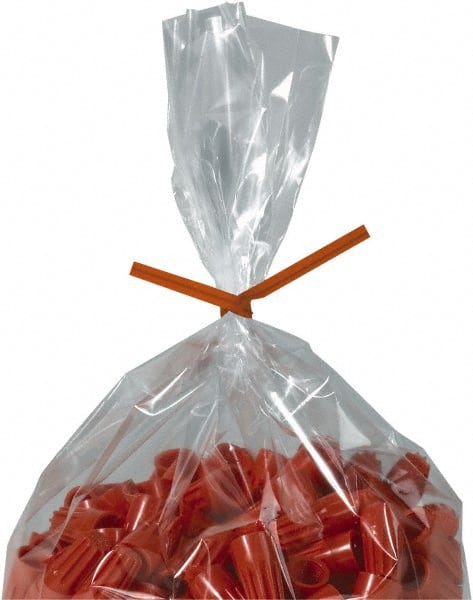 Made in USA - 6" Long, Bag Tie - Orange - Exact Tooling