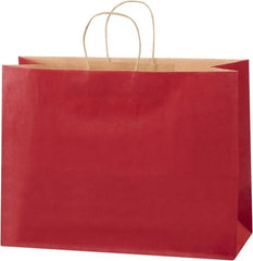 Made in USA - Kraft Grocery Bag - 16 x 6 x 12, Scarlet - Exact Tooling