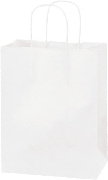 Made in USA - Kraft Grocery Bag - 8 x 4-1/2 x 10-1/4, White - Exact Tooling