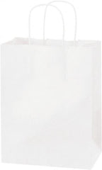 Made in USA - Kraft Grocery Bag - 8 x 4-1/2 x 10-1/4, White - Exact Tooling
