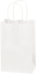 Made in USA - Kraft Grocery Bag - 5-1/4 x 3-1/4 x 8-3/8, White - Exact Tooling