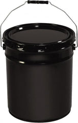 Made in USA - 5 Gal Gray Cylinder Metal Pail - 13-3/8" High - Exact Tooling