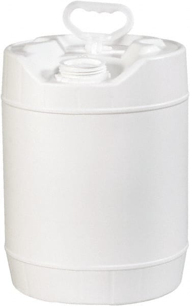 Made in USA - 5 Gal White Cylinder Metal Pail - 13-3/8" High - Exact Tooling