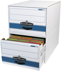 Made in USA - 1 Compartment, 15" Wide x 24" Deep, File Storage Boxes - Corrugated Cardboard, White - Exact Tooling