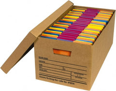 Made in USA - 1 Compartment, 12" Wide x 24" Deep, File Storage Boxes - Corrugated Cardboard, Kraft (Color) - Exact Tooling