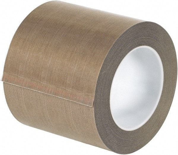 Made in USA - 18 Yd Long x 4" Wide, Brown Silicone PTFE Tape - 3 mil Thick - Exact Tooling