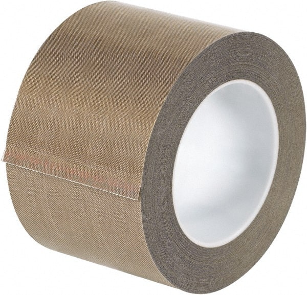 Made in USA - 18 Yd Long x 3" Wide, Brown Silicone PTFE Tape - 3 mil Thick - Exact Tooling