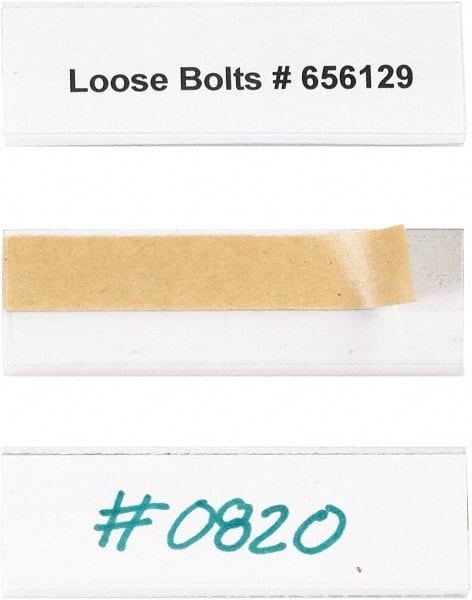 Made in USA - 1" Long x 3" Wide, Self Adhesive Back, Label Holder - Clear - Exact Tooling