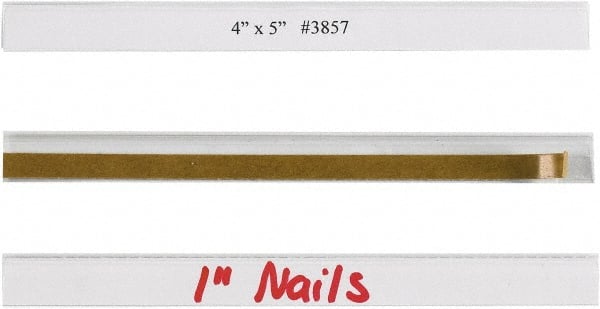 Made in USA - 1/2" Long x 6" Wide, Self Adhesive Back, Label Holder - Clear - Exact Tooling