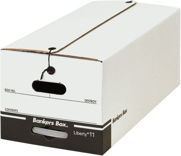 Made in USA - 1 Compartment, 12" Wide x 24" Deep, File Storage Boxes - Corrugated Cardboard, White - Exact Tooling