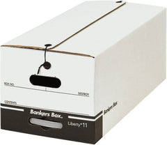 Made in USA - 1 Compartment, 12" Wide x 24" Deep, File Storage Boxes - Corrugated Cardboard, White - Exact Tooling
