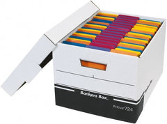 Made in USA - 1 Compartment, 12" Wide x 15" Deep, File Storage Boxes - Corrugated Cardboard, Black - Exact Tooling