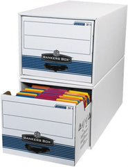 Made in USA - 1 Compartment, 12" Wide x 24" Deep, File Storage Boxes - Corrugated Cardboard, White - Exact Tooling
