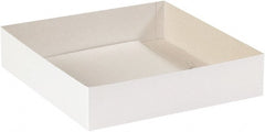 Made in USA - 14" Wide x 14" Long x 3" High Rectangle Chipboard Box - 1 Wall, White - Exact Tooling