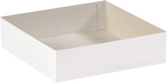 Made in USA - 12" Wide x 19" Long x 3" High Rectangle Chipboard Box - 1 Wall, White - Exact Tooling