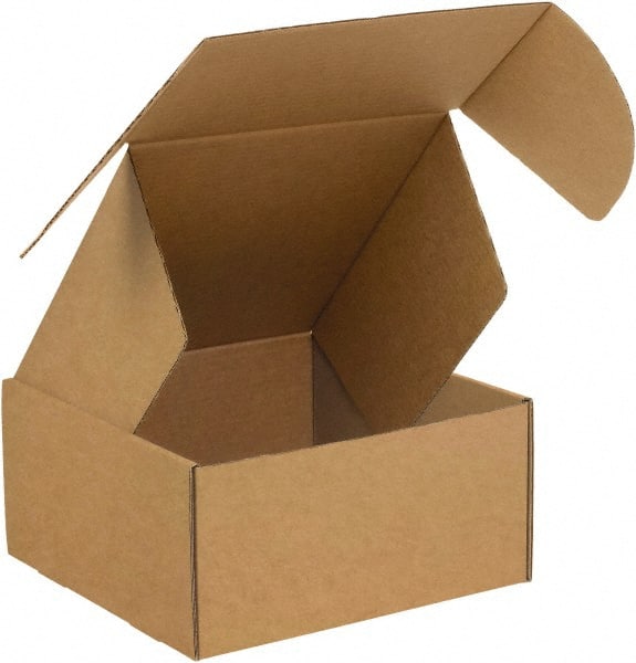 Made in USA - 10" Wide x 14" Long x 6" High Rectangle Crush Proof Mailers - 1 Wall, Kraft (Color) - Exact Tooling