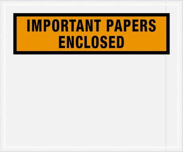Value Collection - 500 Piece, 10" Long x 12" Wide, Packing List Envelope - Important Papers Enclosed, Orange - Exact Tooling
