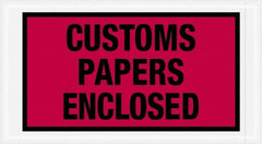 Value Collection - 1,000 Piece, 5-1/2" Long x 10" Wide, Packing List Envelope - Customs Papers Enclosed, Red - Exact Tooling