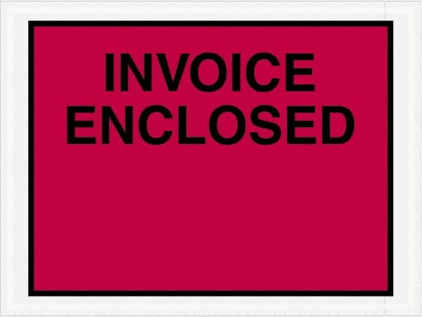 Value Collection - 1,000 Piece, 4-1/2" Long x 6" Wide, Packing List Envelope - Invoice Enclosed, Red - Exact Tooling