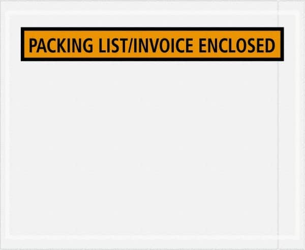 Value Collection - 1,000 Piece, 4-1/2" Long x 5-1/2" Wide, Packing List Envelope - Packing List/Invoice Enclosed, Orange - Exact Tooling