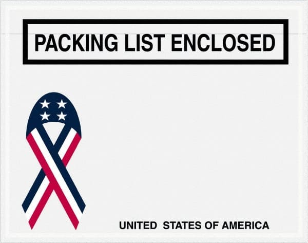 Value Collection - 1,000 Piece, 7" Long x 5-1/2" Wide, Packing List Envelope - Packing List Enclosed, Red, White & Blue - Exact Tooling