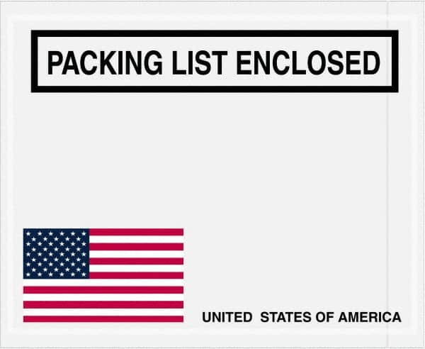 Value Collection - 1,000 Piece, 4-1/2" Long x 5-1/2" Wide, Packing List Envelope - Packing List Enclosed, Red, White & Blue - Exact Tooling