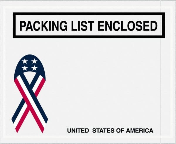 Value Collection - 1,000 Piece, 4-1/2" Long x 5-1/2" Wide, Packing List Envelope - Packing List Enclosed, Red, White & Blue - Exact Tooling