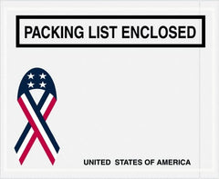 Value Collection - 1,000 Piece, 4-1/2" Long x 5-1/2" Wide, Packing List Envelope - Packing List Enclosed, Red, White & Blue - Exact Tooling