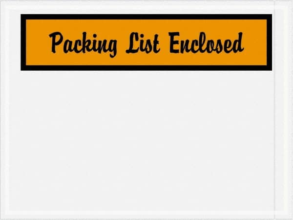 Value Collection - 1,000 Piece, 4-1/2" Long x 6" Wide, Packing List Envelope - Packing List Enclosed, Orange - Exact Tooling