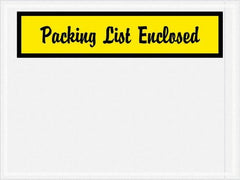 Value Collection - 1,000 Piece, 4-1/2" Long x 6" Wide, Packing List Envelope - Packing List Enclosed, Yellow - Exact Tooling