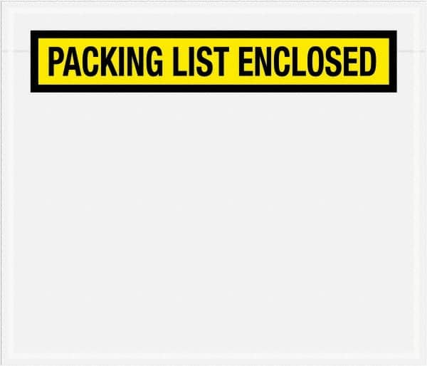 Value Collection - 1,000 Piece, 7" Long x 6" Wide, Packing List Envelope - Packing List Enclosed, Yellow - Exact Tooling