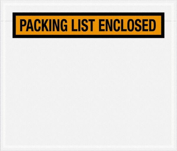 Value Collection - 1,000 Piece, 7" Long x 6" Wide, Packing List Envelope - Packing List Enclosed, Orange - Exact Tooling