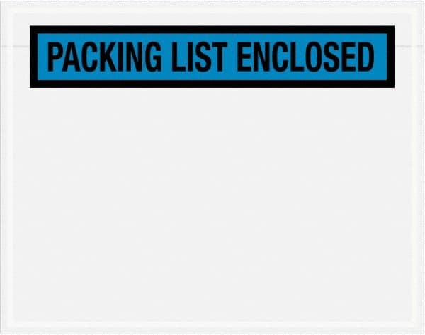 Value Collection - 1,000 Piece, 7" Long x 5-1/2" Wide, Packing List Envelope - Packing List Enclosed, Blue - Exact Tooling