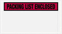 Value Collection - 1,000 Piece, 5-1/2" Long x 10" Wide, Packing List Envelope - Packing List Enclosed, Red - Exact Tooling