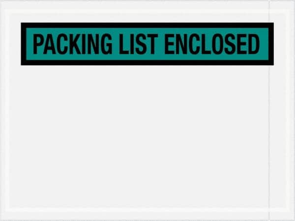 Value Collection - 1,000 Piece, 4-1/2" Long x 6" Wide, Packing List Envelope - Packing List Enclosed, Green - Exact Tooling