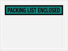 Value Collection - 1,000 Piece, 4-1/2" Long x 6" Wide, Packing List Envelope - Packing List Enclosed, Green - Exact Tooling