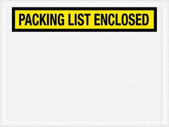 Value Collection - 1,000 Piece, 4-1/2" Long x 6" Wide, Packing List Envelope - Packing List Enclosed, Yellow - Exact Tooling