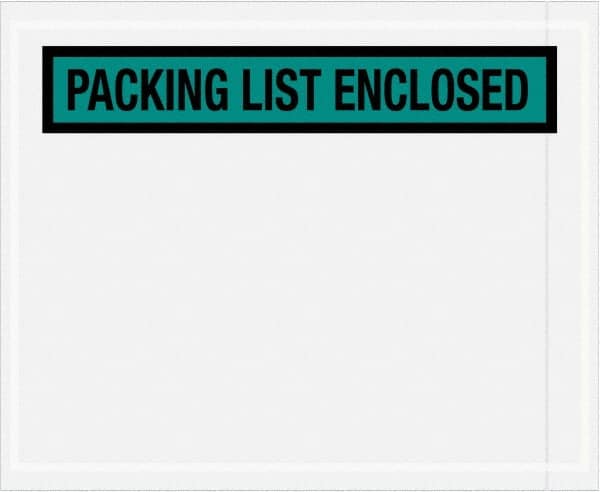Value Collection - 1,000 Piece, 4-1/2" Long x 5-1/2" Wide, Packing List Envelope - Packing List Enclosed, Green - Exact Tooling