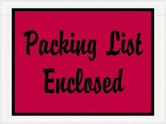Value Collection - 1,000 Piece, 4-1/2" Long x 6" Wide, Packing List Envelope - Packing List Enclosed, Red - Exact Tooling