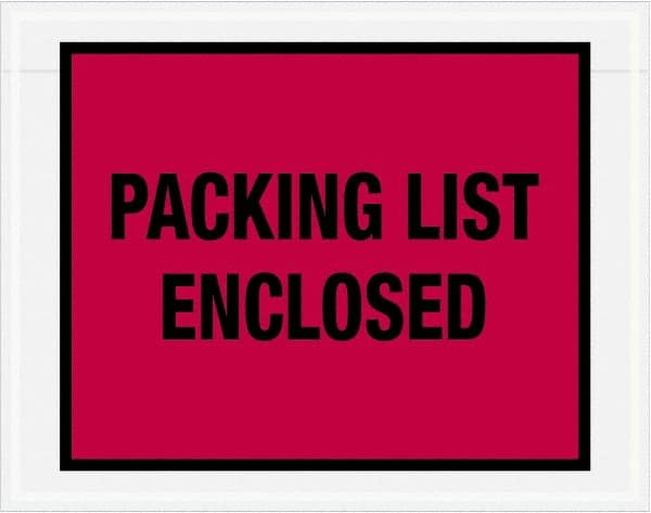 Value Collection - 1,000 Piece, 7" Long x 5-1/2" Wide, Packing List Envelope - Packing List Enclosed, Red - Exact Tooling